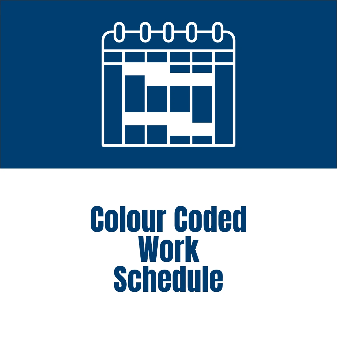 Colour Coded Work Schedule